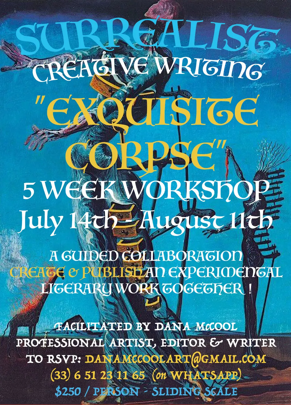 Poster for the surrealist writing course